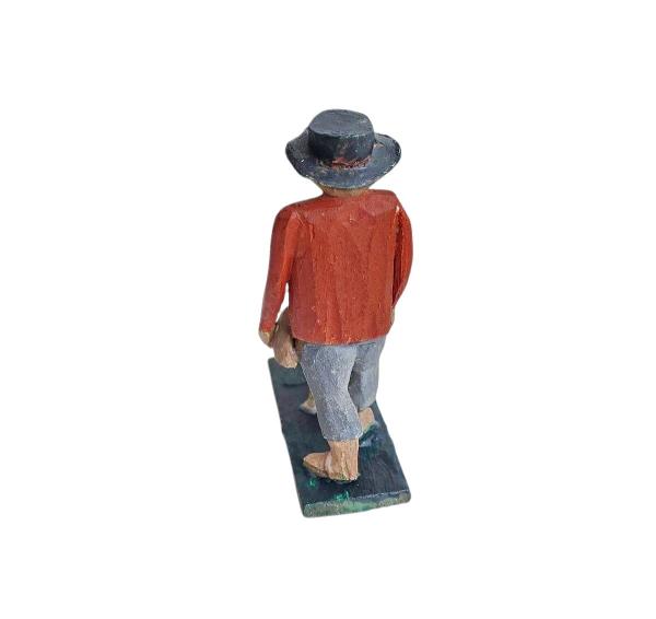 Antique grulich crib figurine, shepherd with sheep around 1900 (7 cm)