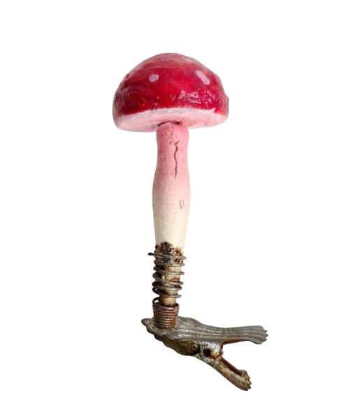 Spun cotton mushroom (Fly agaric) on clip, around 20s