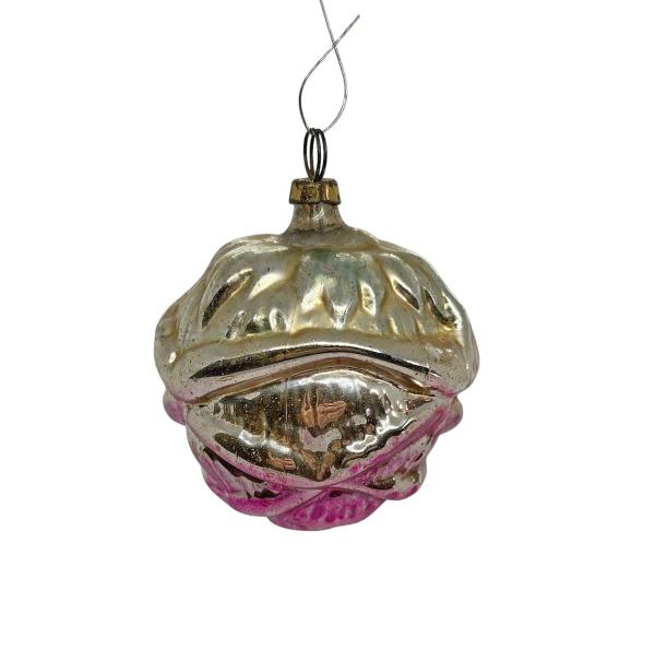 Antiker Christbaumschmuck, Rosenblüte, Lauscha um 1920