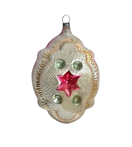 Lauscha Kugel with star on both sides, around 1910