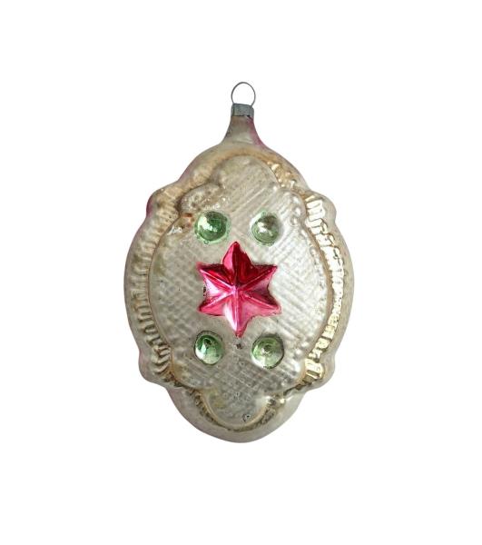 Lauscha Kugel with star on both sides, around 1910