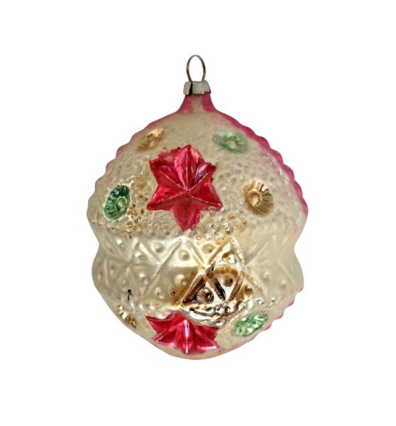 Lauscha Kugel with indent stars, around 1910