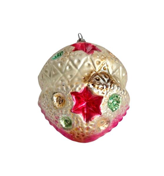 Lauscha Kugel with indent stars, around 1910