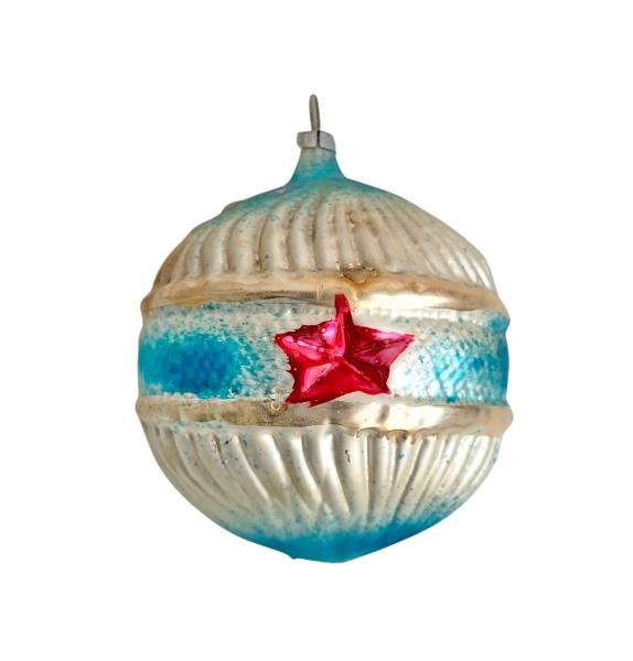 Lauscha Kugel with indent stars, around 1910