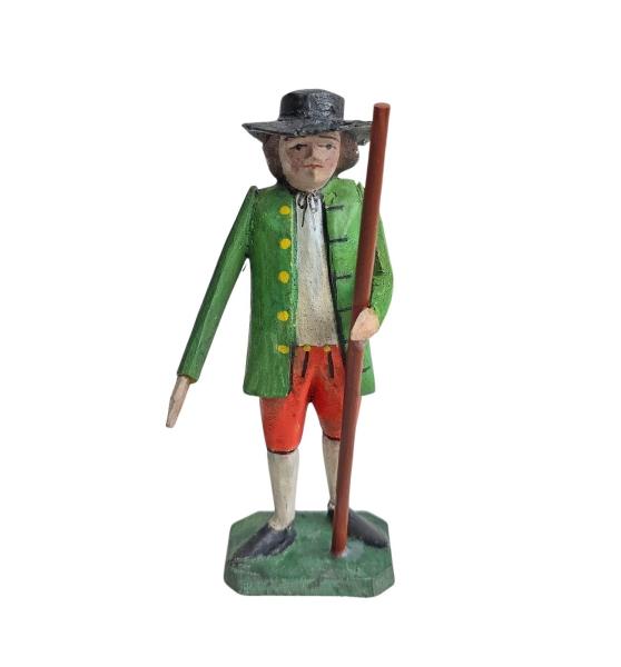 Antike Grulicher Krippenfigur / Hirte um 1900  (10 cm)