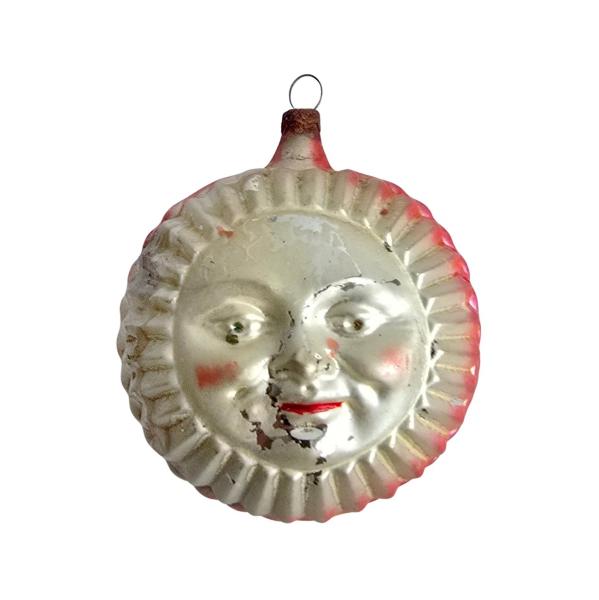 Lauscha Kugel with sun / moon, around 1910