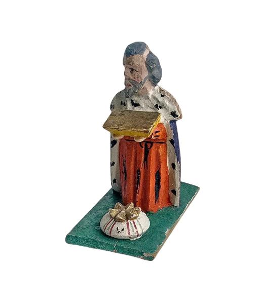 Antike Grulicher Krippenfigur / Hl. König Melchior um 1900 (10 cm)