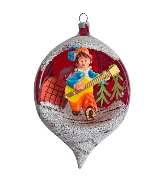 Indent diorama ball with guitar player, around 1950