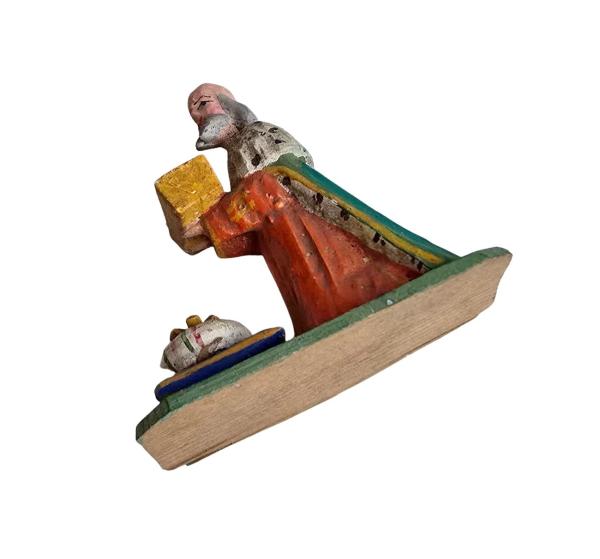 Antike Grulicher Krippenfigur / Hl. König Melchior um 1900 (10 cm)