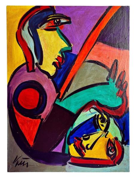 Peter Robert Keil (geb. 1942 Züllichau), "Genscher und Kohl"  80er Jahre