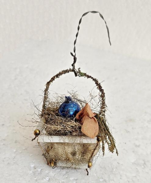 Antiker Sebnitzer Christbaumschmuck, Körbchen 1890/1900