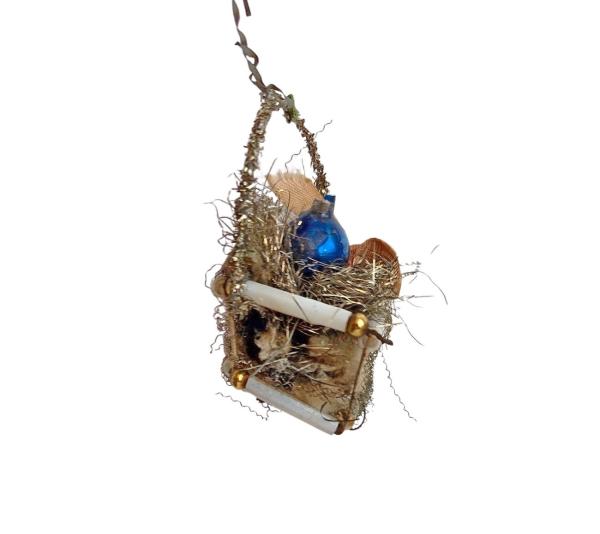 Antiker Sebnitzer Christbaumschmuck, Körbchen 1890/1900