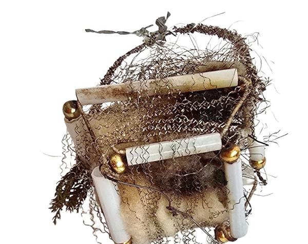 Antiker Sebnitzer Christbaumschmuck, Körbchen 1890/1900