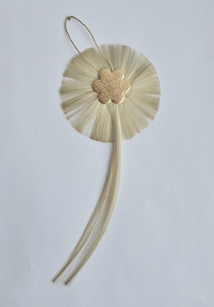 Ornament aus Glasseide mit Engel Oblate um 1920