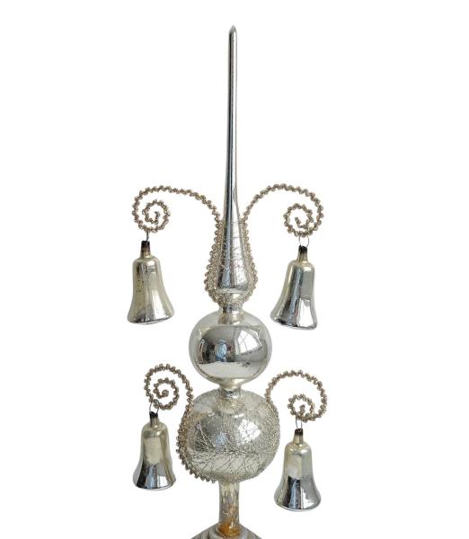 Antique wire wrapped christmas tree topper, around 1950