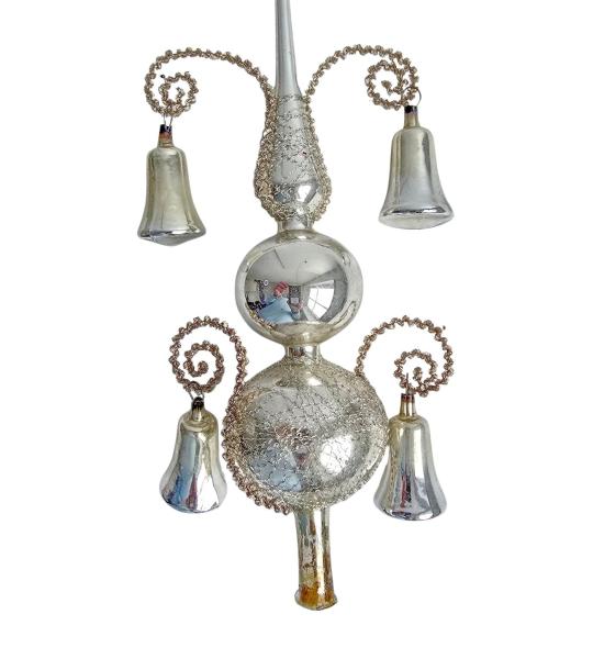 Antique wire wrapped christmas tree topper, around 1950