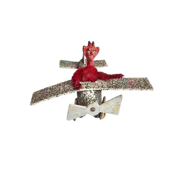 Flugzeug mit Krampus um 1930