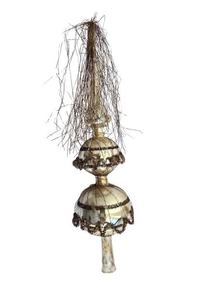 Wire wrapped christmas tree topper, Lauscha around 1930