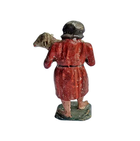 Antique grulich crib figurine, shepherd with sheep around 1900 (7 cm)