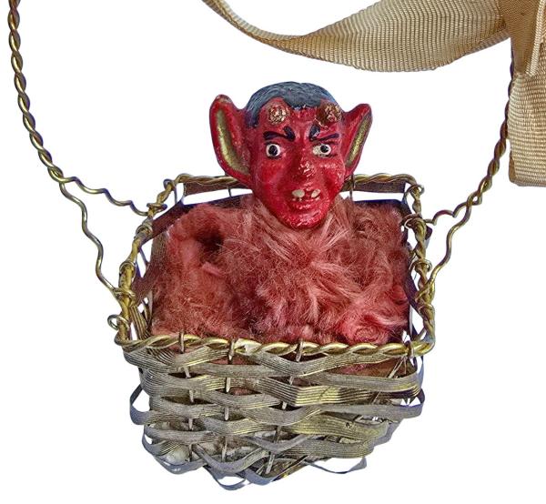 Krampus / Devil in the basket, around 1920