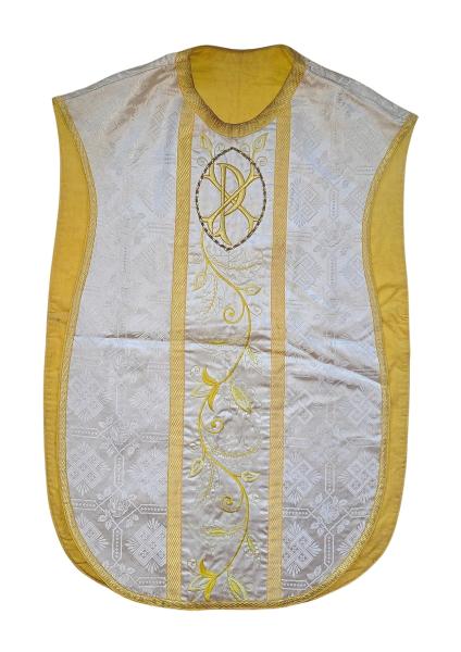 Antique white chasuble, vestment, Ornat