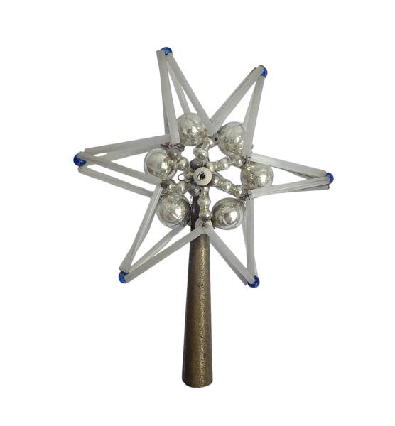 Vintage beaded christmas tree topper - Star around 1920