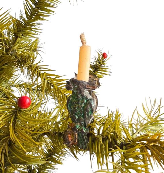 Metal Candle Holder, Clip, Bird around 1880/1890