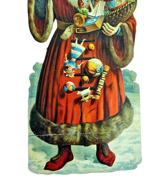Großer Nikolaus aus geprägtem Karton, um 1900