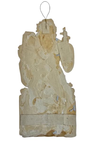 Großer Nikolaus aus geprägtem Karton, um 1900