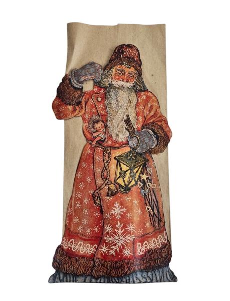 Paper bag with cardboard santa