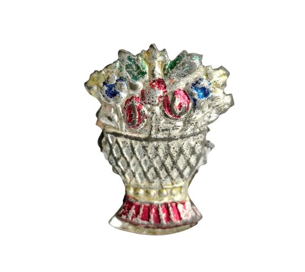Metal Candle Holder on clip, flower basket around 1880/1890