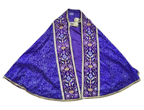 Antiker Rauchmantel - Chormantel, Messgewand, Vespermantel, Pluviale, Ornat um 1900