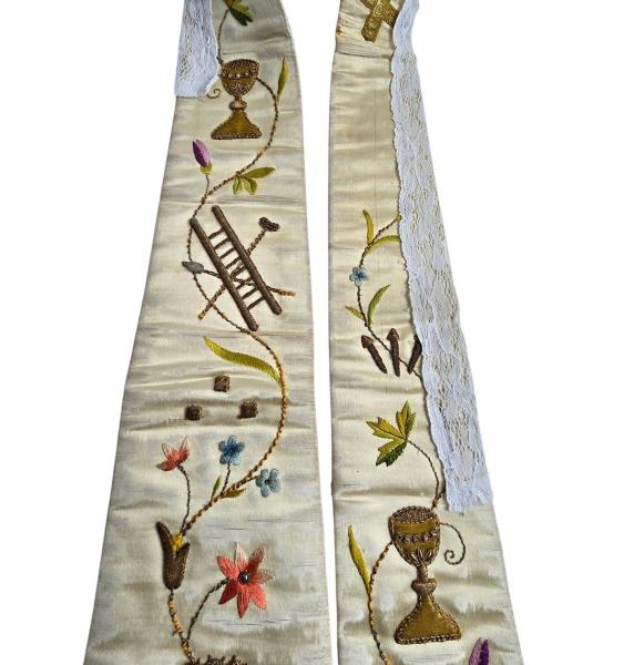 Antike Stola für Ornat, Messgewand, Vestment um 1900