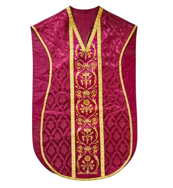 Weinrote Kasel, Ornat, Messgewand, Vestment, Pluviale