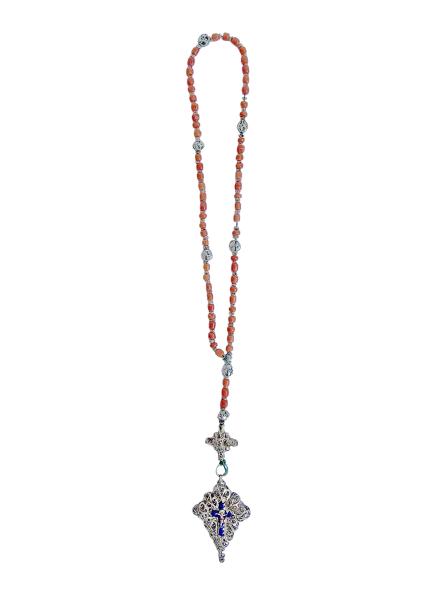 Rosary filigree / cross with enamel, 19th century