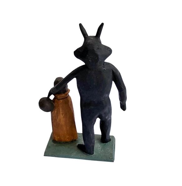 Grulich Devil / Krampus holding sack with children (10 cm)