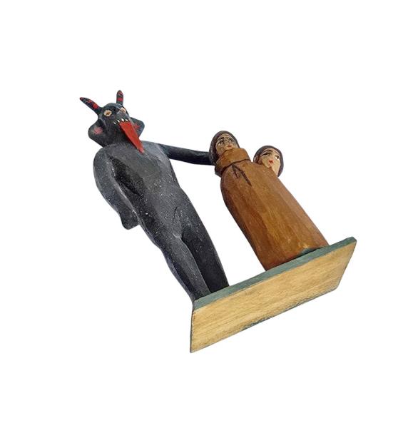 Grulich Devil / Krampus holding sack with children (10 cm)