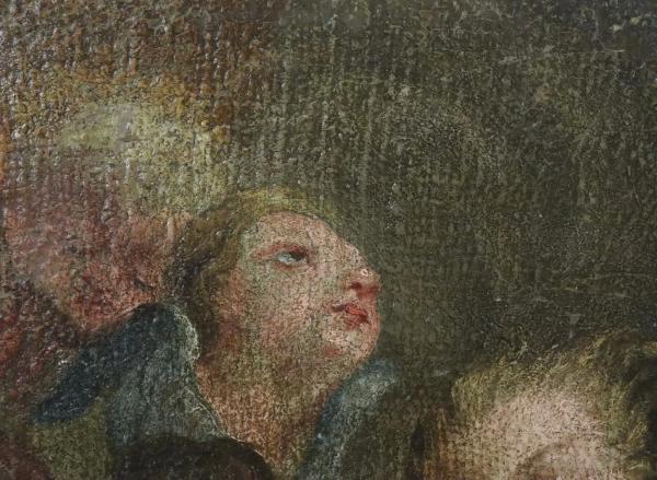 Barockgemälde Jesuskind mit Engeln um 1700