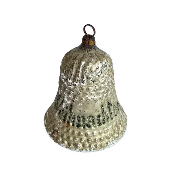 Lauscha Glöckchen "Fröhliche Weihnachten" um 1900
