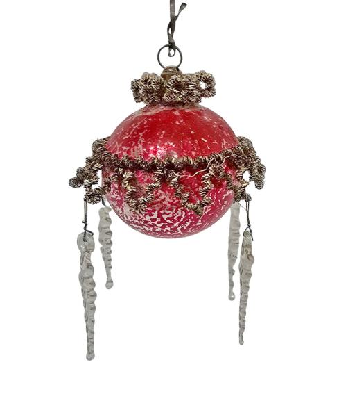 Lauscha Deckenlampe / Kandelaber um 1910