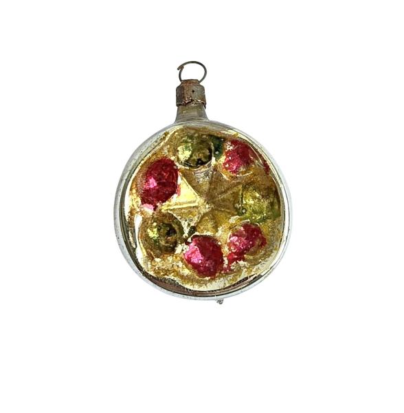 Art nouveau mercury glass kugel, indent kugel, Lauscha around 1910