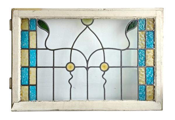 Antikes Holzfenster Original mit Buntglas/Bleiglas um 1900