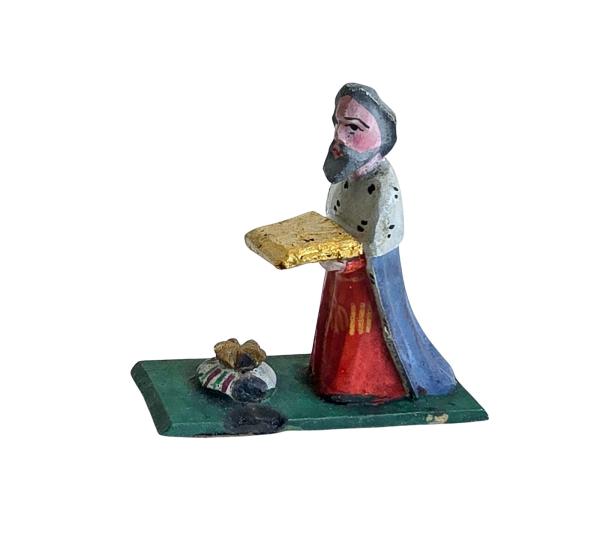 Grulicher Krippenfigur, König Melchior um 1920  (7 cm)