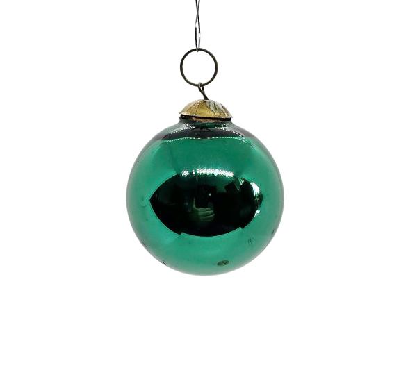 Green Biedermeier Kugel, Meisenthal Vergo​ (5 cm)