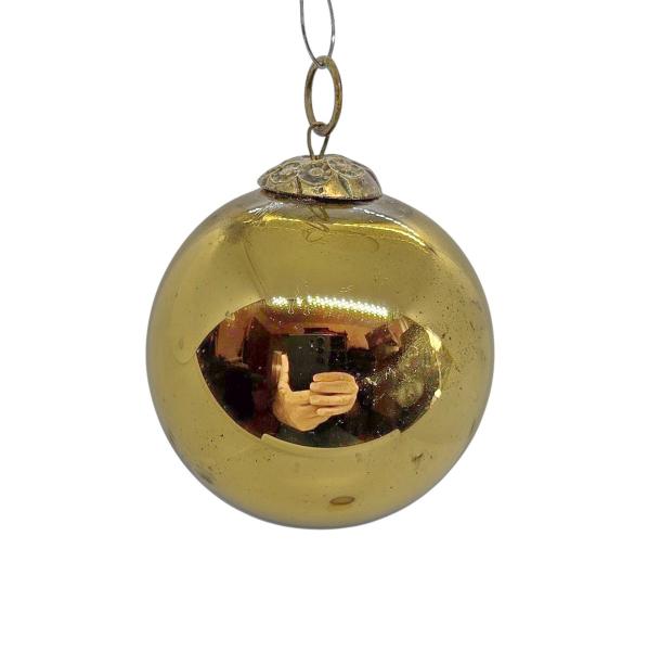 Golden Biedermeier Kugel   (5 cm)
