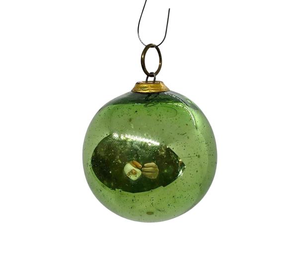 Grüne Biedermeierkugel um 1900 (5 cm)