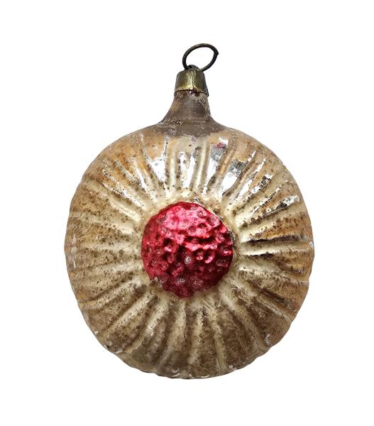 Seltene Lauschaer Christbaumkugel mit Käfer, um 1910