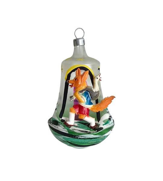 Indent diorama ball with fox and goose around 1950