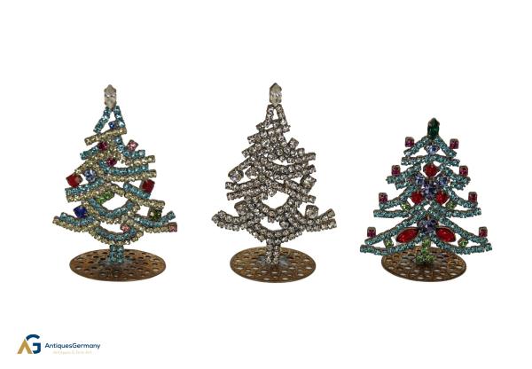 3 free standing rhinestone Christmas trees