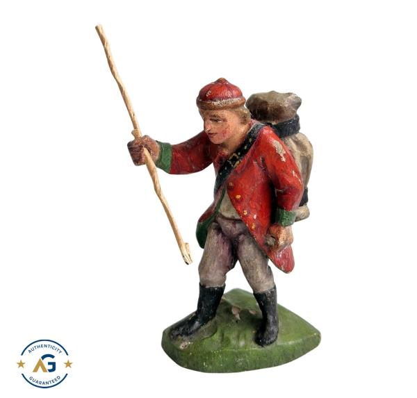 Antique crib figurine, Shepherd, 19th century  (10 cm)